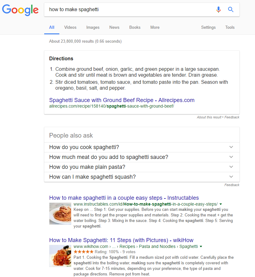 featured snippets