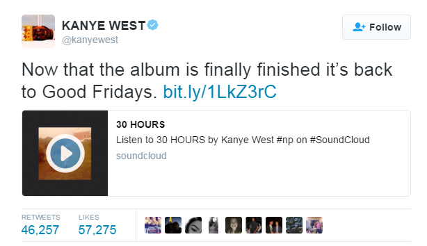 kanye West Twitter Album Marketing