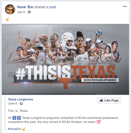 UT Austin content marketing, university social media marketing, third-level content marketing